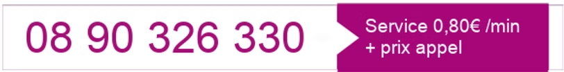 08 90 326 330 — Service 0,80 €/min + prix appel